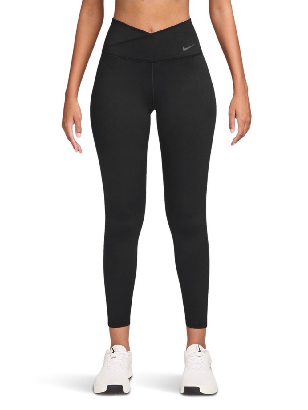Nike One Wrap Dri-Fit Training Crossover High-Waist 7/8 Leggings Black Size M